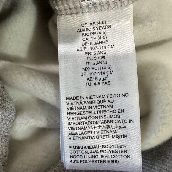 Disney Essentials Girls Size XS Minnie Mouse Grey Fleece Zip Hoodie‎ NWT - Picture 6 of 6